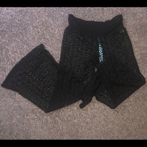 BLACK CROCHET COVER UP PANTS
